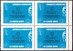 Bloque 4 - 10c - REPUBLICA DOMINICANA-1976-50 Aniversario Radio Club Dominicano